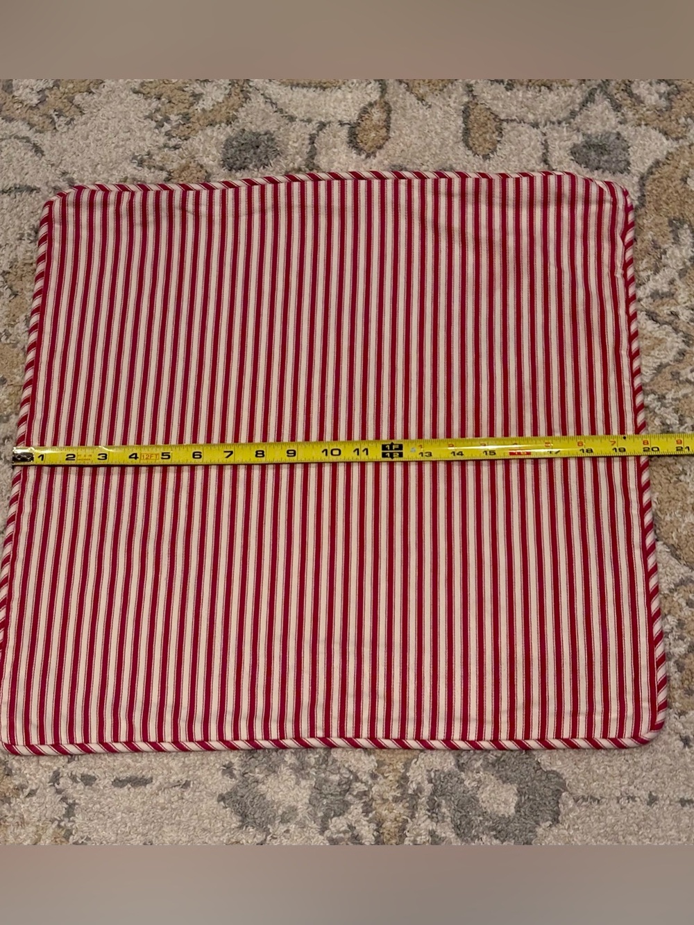 Pottery Barn Red & Beige Stripe Pillow Cover 20x20 in. EUC. Cottage Core - Picture 3 of 5